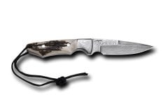 Bora 604 DMS-B Damascus Çelik Boynuz Saplı Bıçak