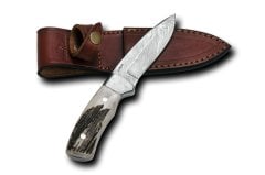 Bora 607 DMS-B Damascus Çelik Boynuz Saplı Bıçak