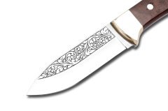 Bora 309 Y Falcon Yılan Ağaç Saplı Gravürlü Bıçak