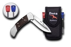 oy İnce Yuvarlak Uçlu Wenge Saplı Çakı Survival Kit