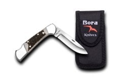Bora 201 BP Orta Boy Yuvarlak Uçlu Boynuz Saplı Çakı